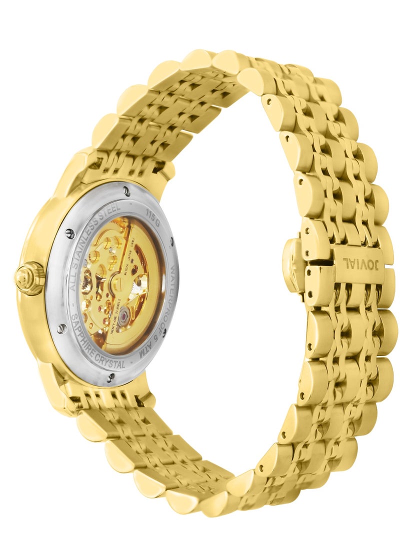 Jovial - Men's Fashion metal band watch, 40mm, Gold - Image 1