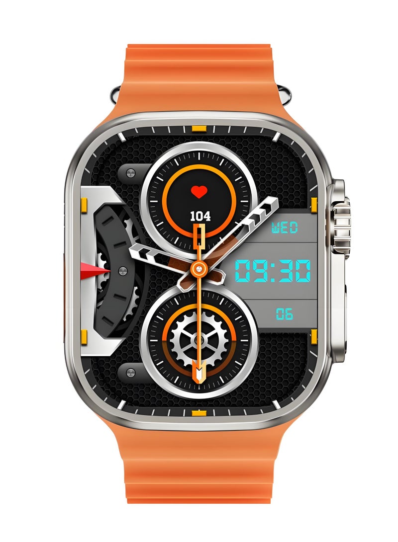 Smart Watch Ultra3，Exercise Smartwatch，Waterproof Fitness Watch，Bluetooth Calling，Compatible with Androd and IOS，TFT Display，Heart Rate Moitoring，Orange - Image 2
