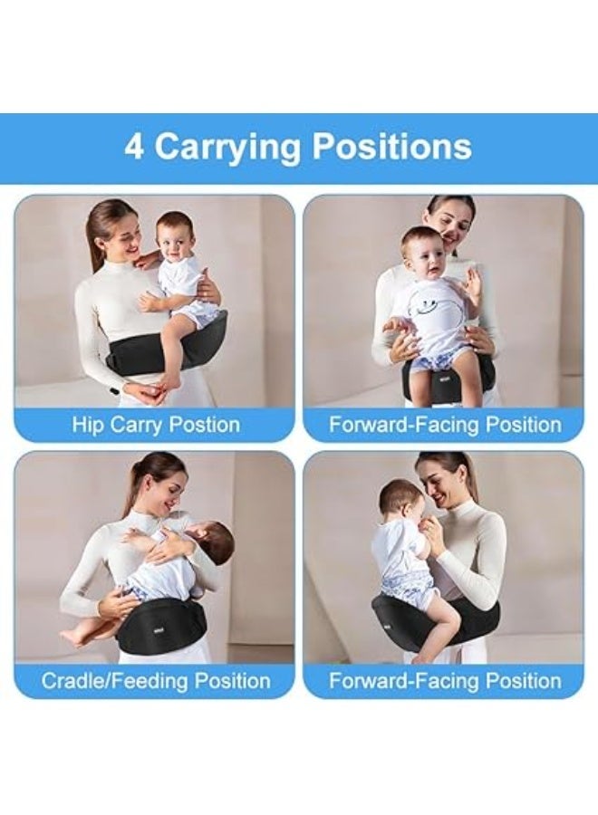 KASTWAVE Baby Hip Seat Carrier, Lightweight Waist Stool with Adjustable Strap and Pockets, Breathable Design, Hands-Free Hip Seat Carrier for 0-36 Months Babies - Image 5