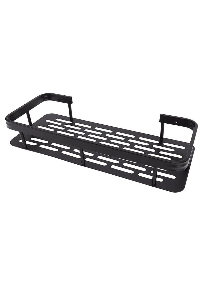 sulfar - Sulfar Stainless Steel Self Adhesive Bathroom Shelf/No Drill Sticker Wall Mounted Shelf for Kitchen/Multipurpose Storage Rack Shelf for Home, Kitchen, Laundry Room (Black) Pack of 1 - Image 1