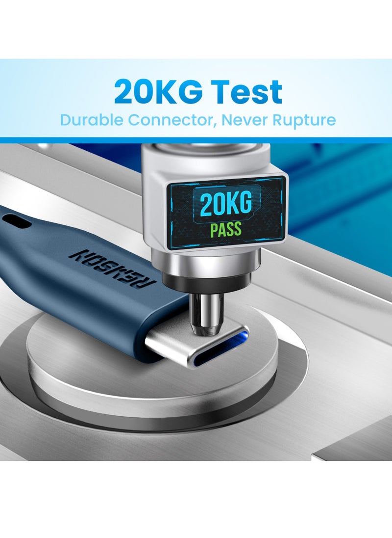 Remson - USB-C to Type-C Remson Rapid-Link Nylon Braided Cable Fast Charge & Data Sync 2 Meters Blue - Image 1