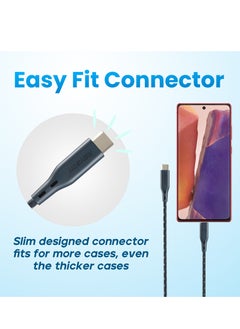 Remson USB-C to Type-C Remson Rapid-Link Nylon Braided Cable Fast Charge & Data Sync 2 Meters Blue  - Image 3