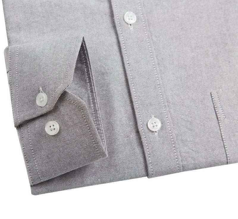 Double Pump Mens Button Down Shirts Cotton Long Sleeve Shirts Regular Fit (SL10A,M) - Image 3