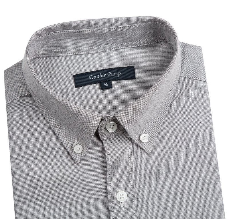 Double Pump Mens Button Down Shirts Cotton Long Sleeve Shirts Regular Fit (SL10A,M) - Image 4