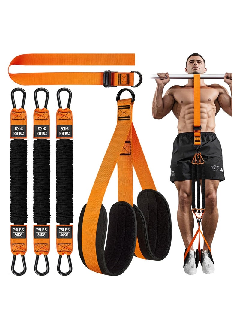 COMMANDO Pull Up Assist Resistance Bands Set - 225 lbs Resistance with Adjustable Resistance 