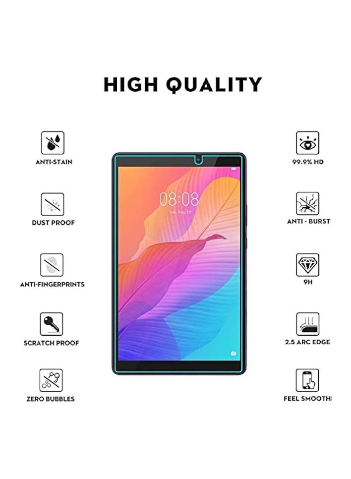 بروماس Huawei Matepad T8 8.0 بوصة طبقة من الزجاج المقوى، صلابة 9H مقاومة للانفجار، مضادة لبصمات الأصابع، عالية الوضوح، مضادة للخدش، مضادة للوهج - Image 5