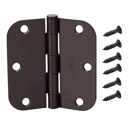 Everbilt 3 in. x 5/8 in. Radius Oil-Rubbed Bronze Door Hinge - Image 1