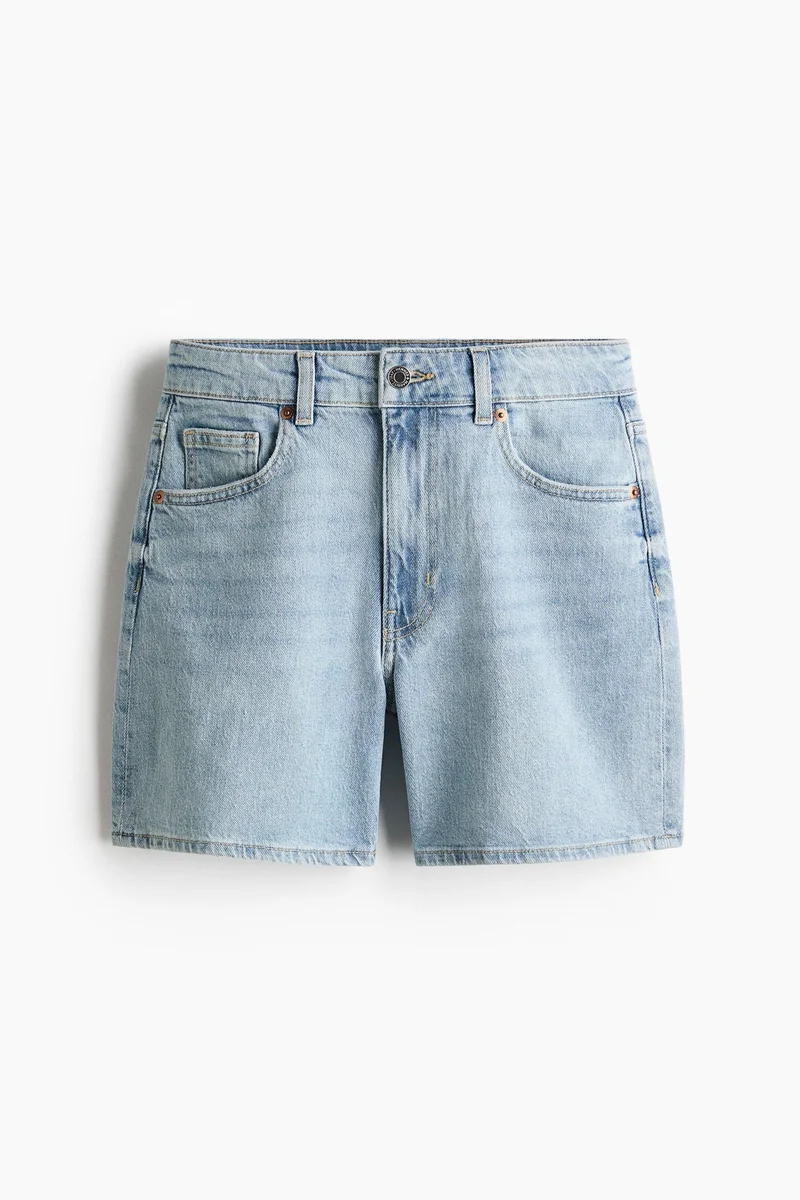 High-waisted denim shorts