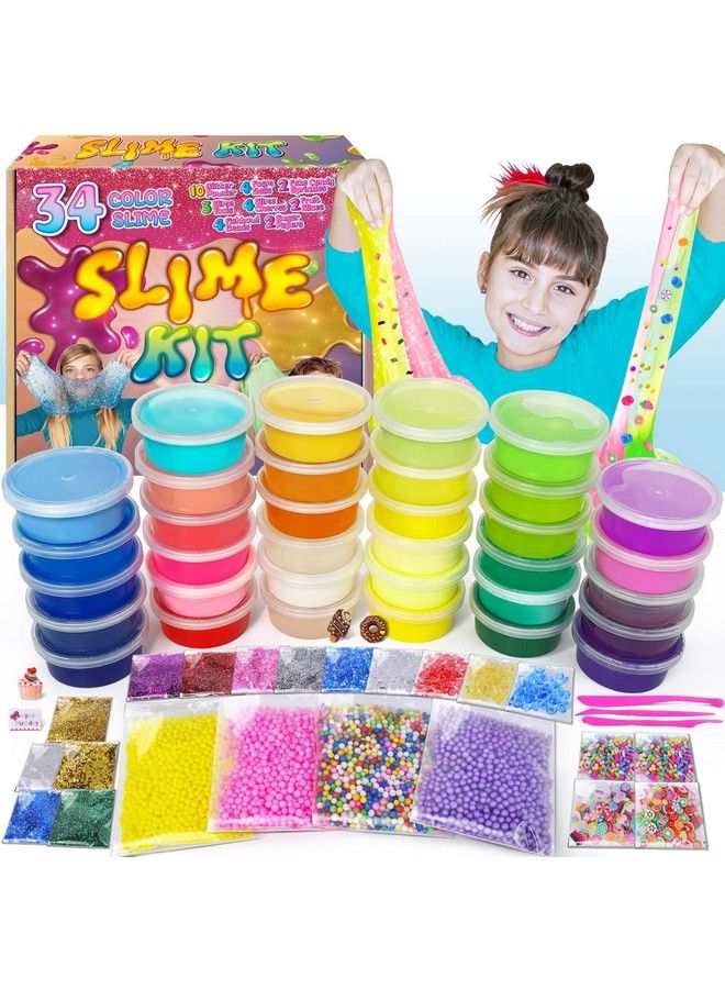 ESSENSON Slime Kit For Girls Boys Diy Slime Kit Gifts For 6 7 8 9 10+ Year Old Slime Kit With Butter Slime Jumbo Slime Party Favors Gift Crystal Slime Making Kit For Girls 1012 Kids Art Craft Kit - Image 2