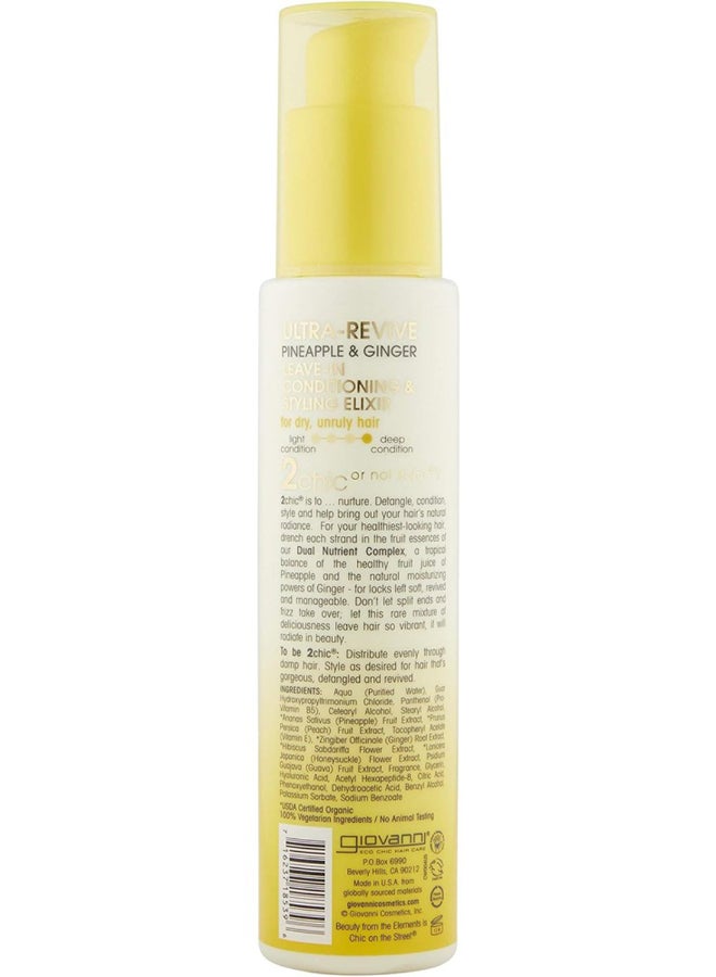 Giovanni 2Chic Ultra-Revive Leave-In Conditioning & Styling Elixir, Infused With Pineapple & Ginger 118ml - Image 2