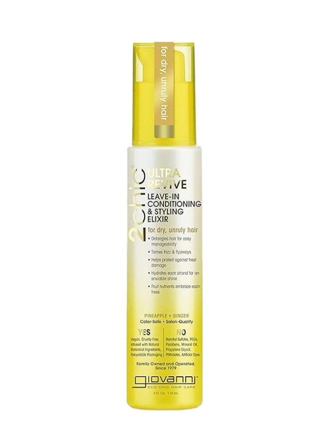 Giovanni 2Chic Ultra-Revive Leave-In Conditioning & Styling Elixir, Infused With Pineapple & Ginger 118ml - Image 1