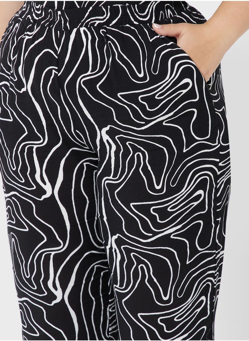 Only Carmakoma - High Waist Printed Pants - Image 1