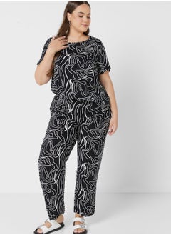 High Waist Printed Pants