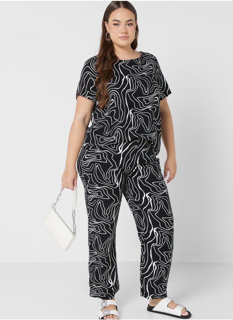 Only Carmakoma - High Waist Printed Pants - Image 1