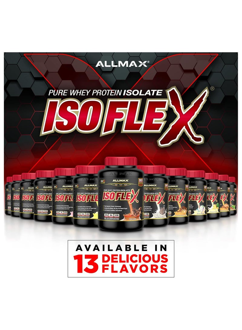AllMax Nutrition ALLMAX ISOFLEX Whey Protein Isolate, Chocolate - 5 lb - 27 Grams of Protein Per Scoop - Zero Fat & Sugar - 99% Lactose Free - Gluten Free & Soy Free - Approx. 75 Servings  - Image 5