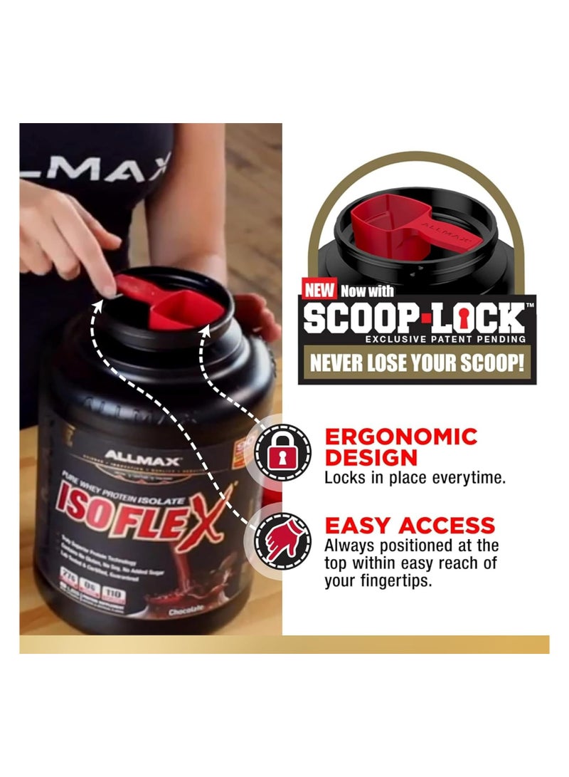 AllMax Nutrition ALLMAX ISOFLEX Whey Protein Isolate, Chocolate - 5 lb - 27 Grams of Protein Per Scoop - Zero Fat & Sugar - 99% Lactose Free - Gluten Free & Soy Free - Approx. 75 Servings  - Image 4