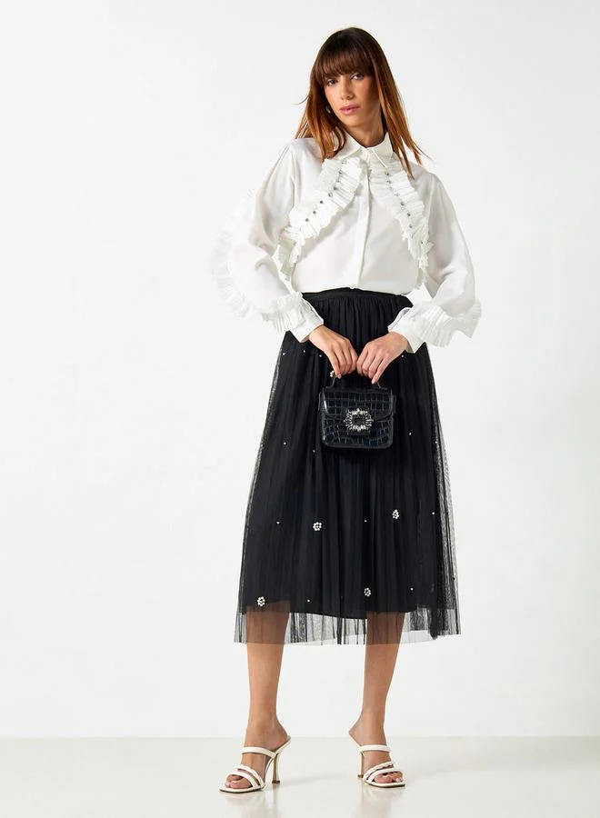 2Xtremz 2Xtremz Ruffle Detail Shirt with Long Sleeves