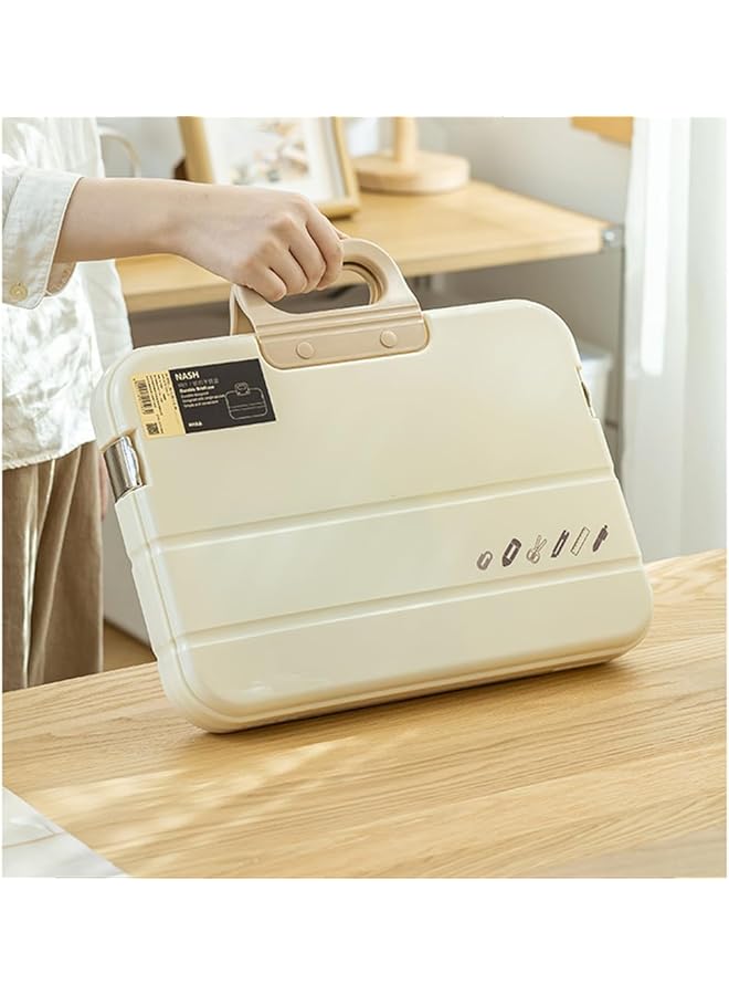 إيروريكس حافظة تخزين مستندات شفافة مقاومة للماء مع قفل سريع ومنظم من البولي بروبلين لأوراق A4 والمجلات والدفاتر مثالية للمدرسة والمكتب والاستخدام المنزلي، لون أبيض نقي عبوة واحدة - Image 3