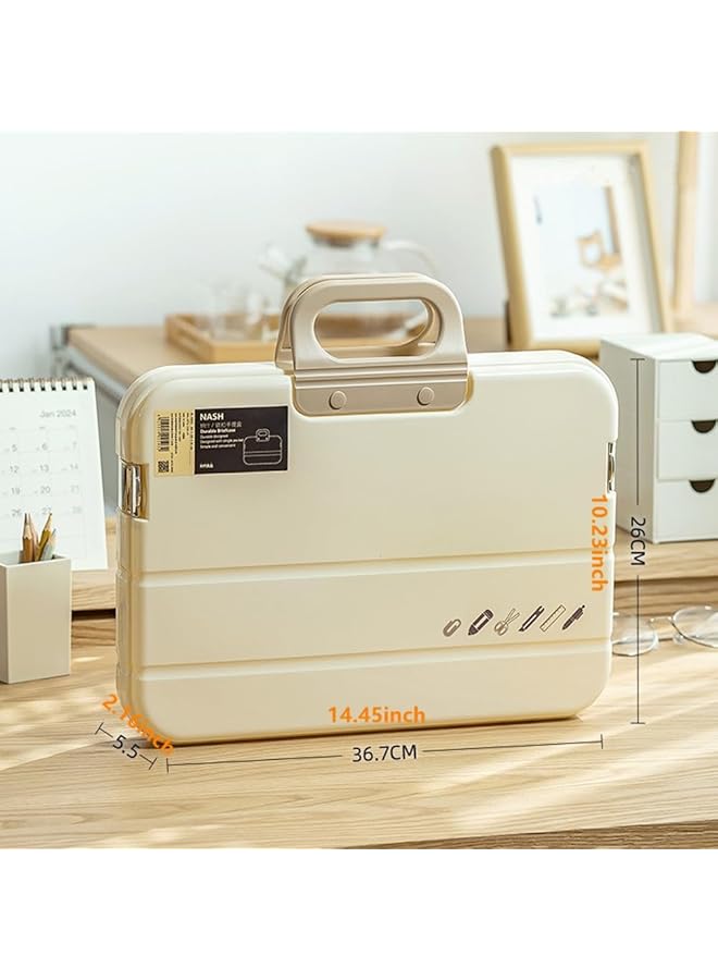 إيروريكس حافظة تخزين مستندات شفافة مقاومة للماء مع قفل سريع ومنظم من البولي بروبلين لأوراق A4 والمجلات والدفاتر مثالية للمدرسة والمكتب والاستخدام المنزلي، لون أبيض نقي عبوة واحدة - Image 2