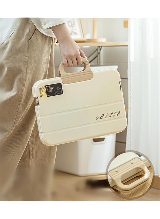 إيروريكس حافظة تخزين مستندات شفافة مقاومة للماء مع قفل سريع ومنظم من البولي بروبلين لأوراق A4 والمجلات والدفاتر مثالية للمدرسة والمكتب والاستخدام المنزلي، لون أبيض نقي عبوة واحدة - Image 4