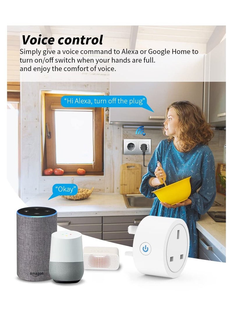 MMG - 16A Smart Wifi Plug  Smart Plugs that Work with Tuya, Smart Life,  Google Home,  WiFi Smart Socket with Timer Function 2.4GHz WiFi Only - Image 1