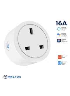 16A Smart Wifi Plug  Smart Plugs that Work with Tuya, Smart Life,  Google Home,  WiFi Smart Socket with Timer Function 2.4GHz WiFi Only