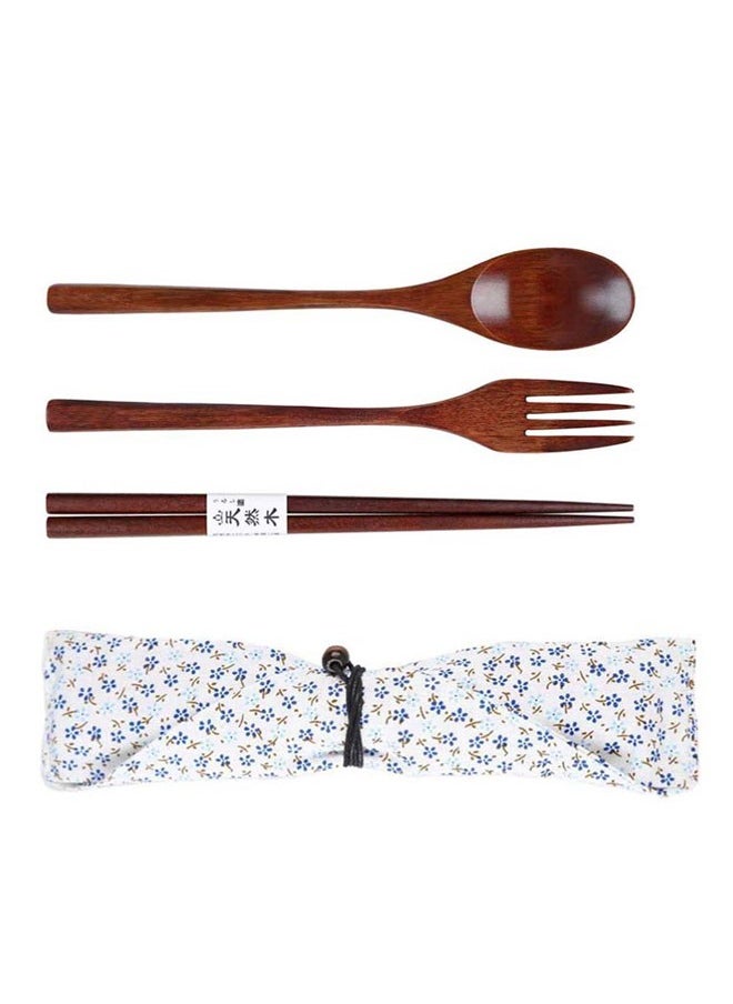 SOWUGI - Wooden Spoon Chopsticks Fork Sets Dinnerware Combinations Chopsticks and Spoons Fork Set - Image 1