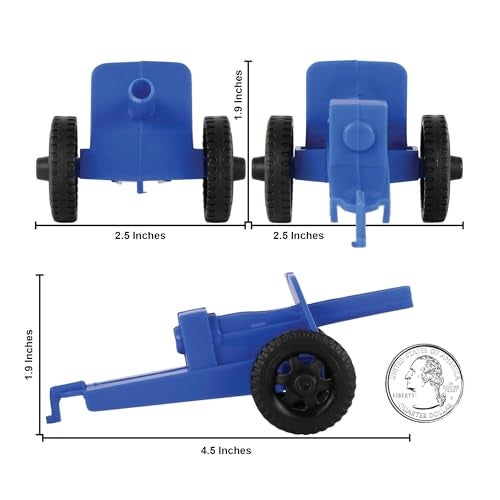 Tim Mee Toy TimMee M3 Artillery Blue 4pc Plastic Army Men Cannon Playset Made in USA - Image 5