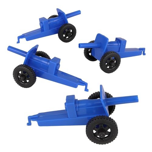 Tim Mee Toy TimMee M3 Artillery Blue 4pc Plastic Army Men Cannon Playset Made in USA - Image 1