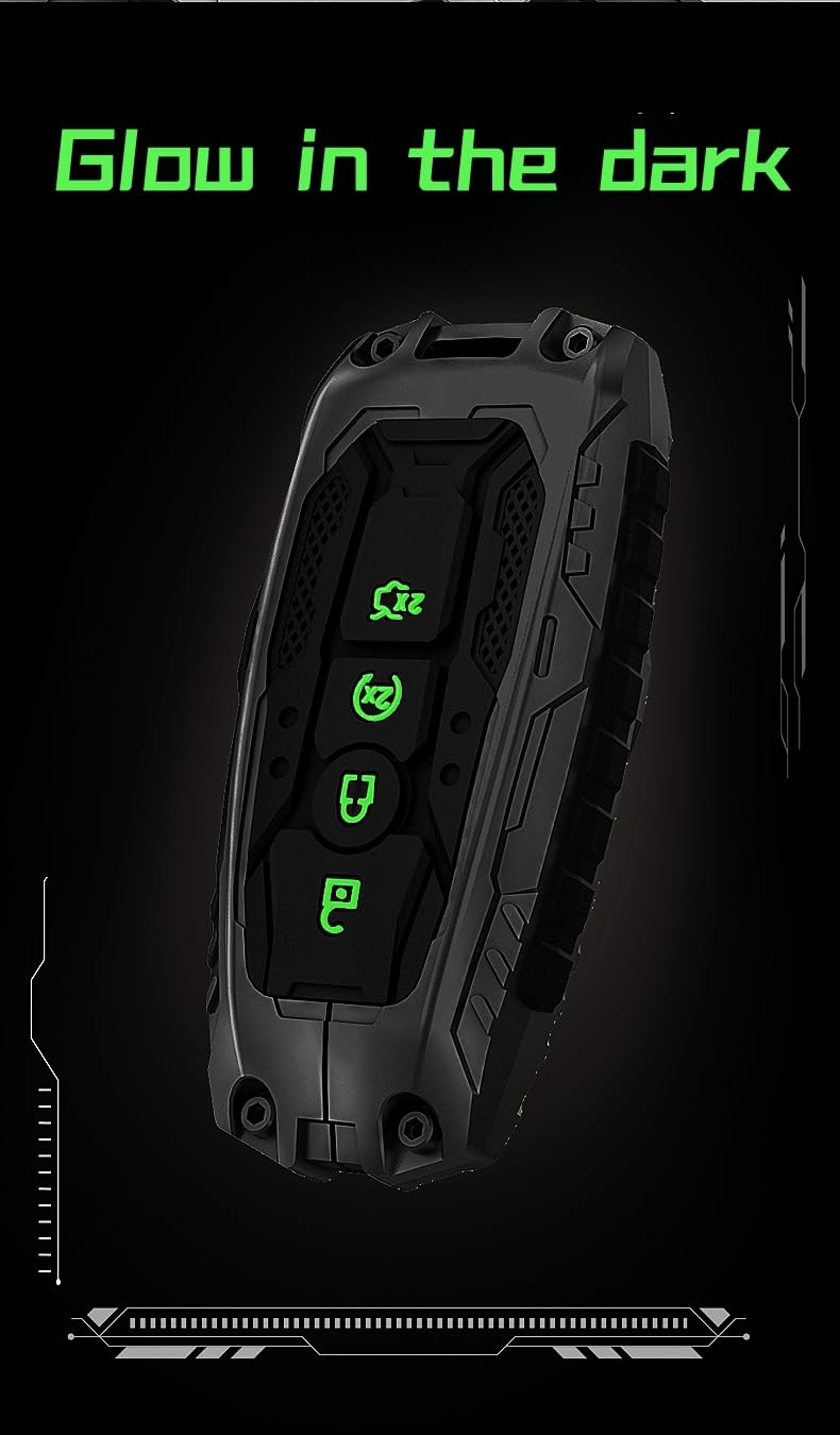 facaizhu Heavy Key Fob Cover Case Protector for Ford, Keychain, Accessories for Ford Explorer Fusion Escape Edge Expedition F150 F250 F350 F450 F550 Maverick Mustang 3/4/5 Buttons (Model-A Black) - Image 3