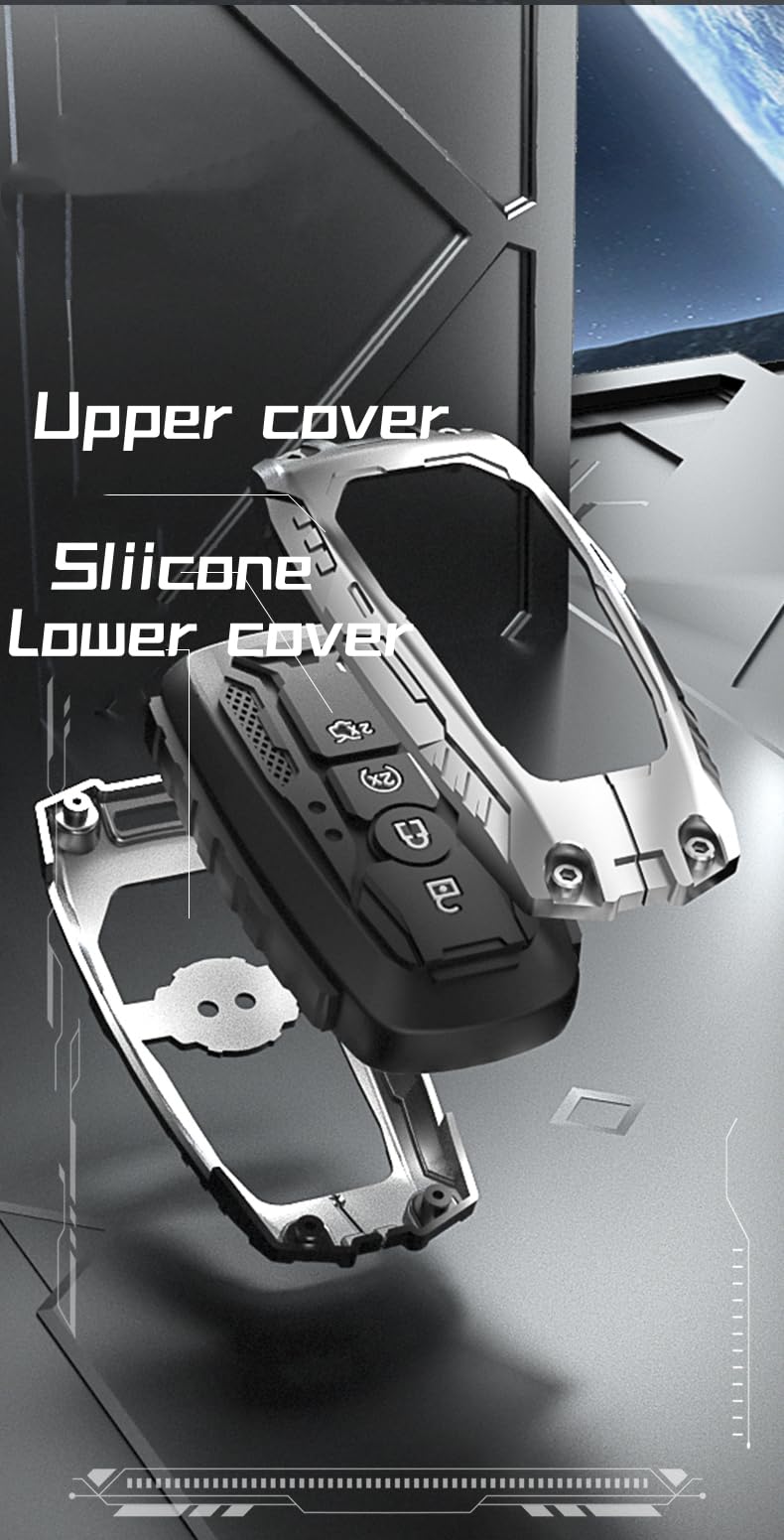 facaizhu Heavy Key Fob Cover Case Protector for Ford, Keychain, Accessories for Ford Explorer Fusion Escape Edge Expedition F150 F250 F350 F450 F550 Maverick Mustang 3/4/5 Buttons (Model-A Black) - Image 4