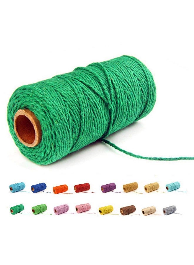 FLIPPED (109 Yards/1.5Mm/35 Colors Optional) Cotton Baker Twine Diy Craft Macramé Natural Cotton Rope Craft Making Knitting String Rope Diy Wedding Decor Supply Christmas Wrapping(Deep Green) - Image 1