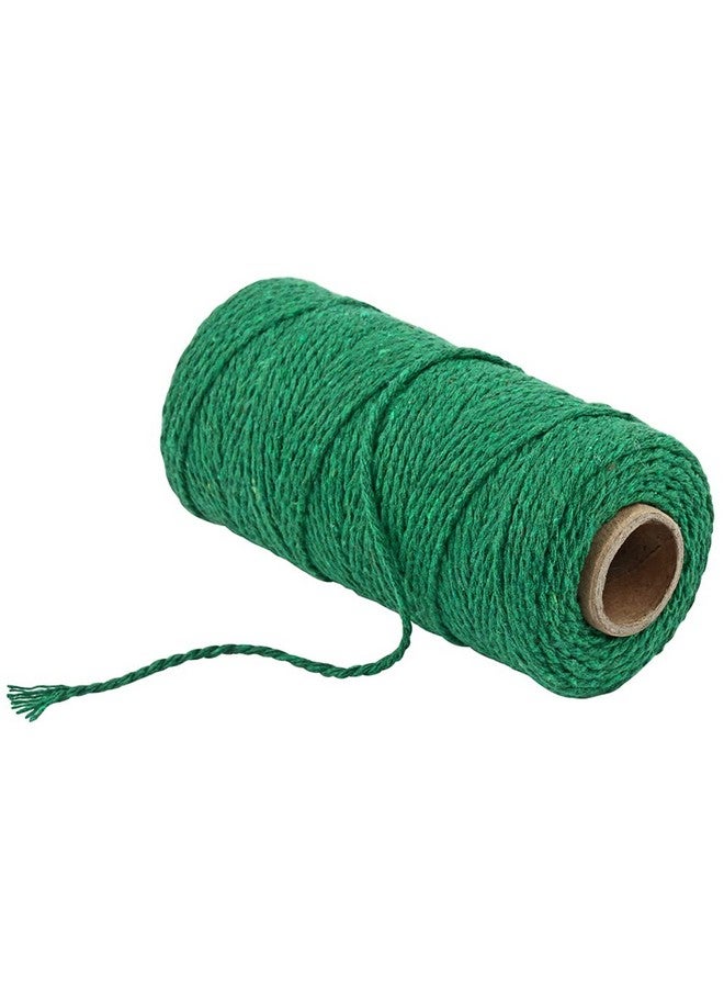 FLIPPED (109 Yards/1.5Mm/35 Colors Optional) Cotton Baker Twine Diy Craft Macramé Natural Cotton Rope Craft Making Knitting String Rope Diy Wedding Decor Supply Christmas Wrapping(Deep Green) - Image 3