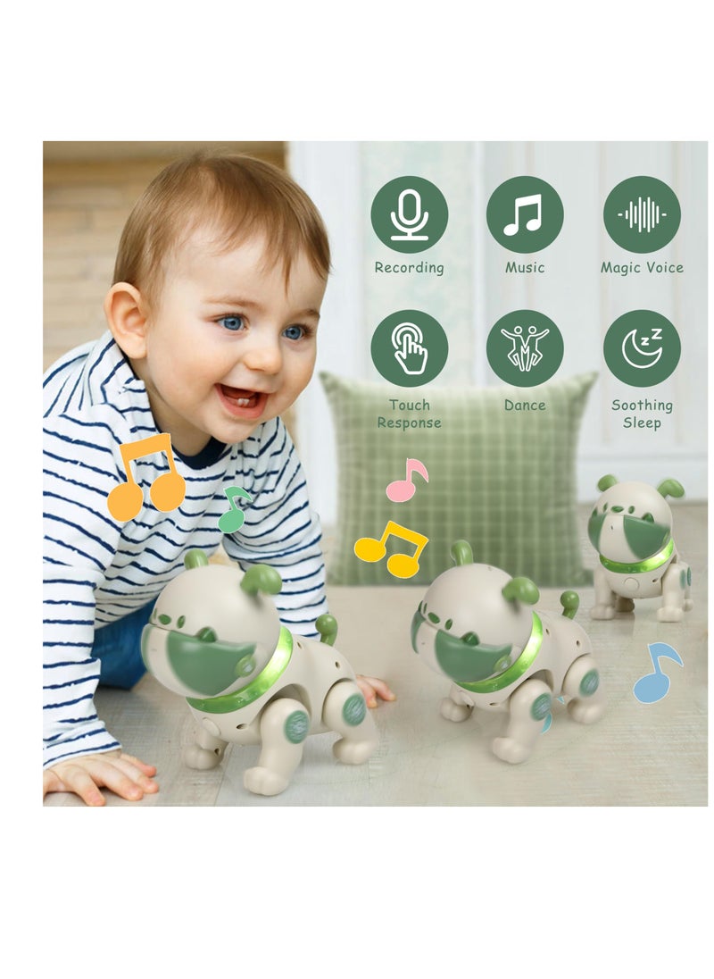 KASTWAVE - Robot Dog Toy for Kids, Remote Interactive Electronic Pets with Interactive Touch Sensors, LED Lights, Recording, Smart Dancing Walking RC Robot Puppy Dog for Kids Over 3, Green - Image 1