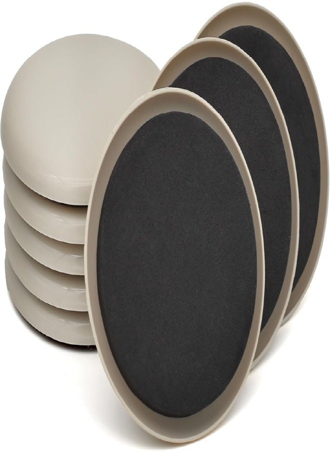 Furniture Sliders, 8 Pcs 3 1/2'' Furniture Sliders Pads for Hardwood Floors, Chair Legs Floors Protectors, Reusable Round Glides Glider, Heavy Duty Furniture Movers Sliders  - Image 1