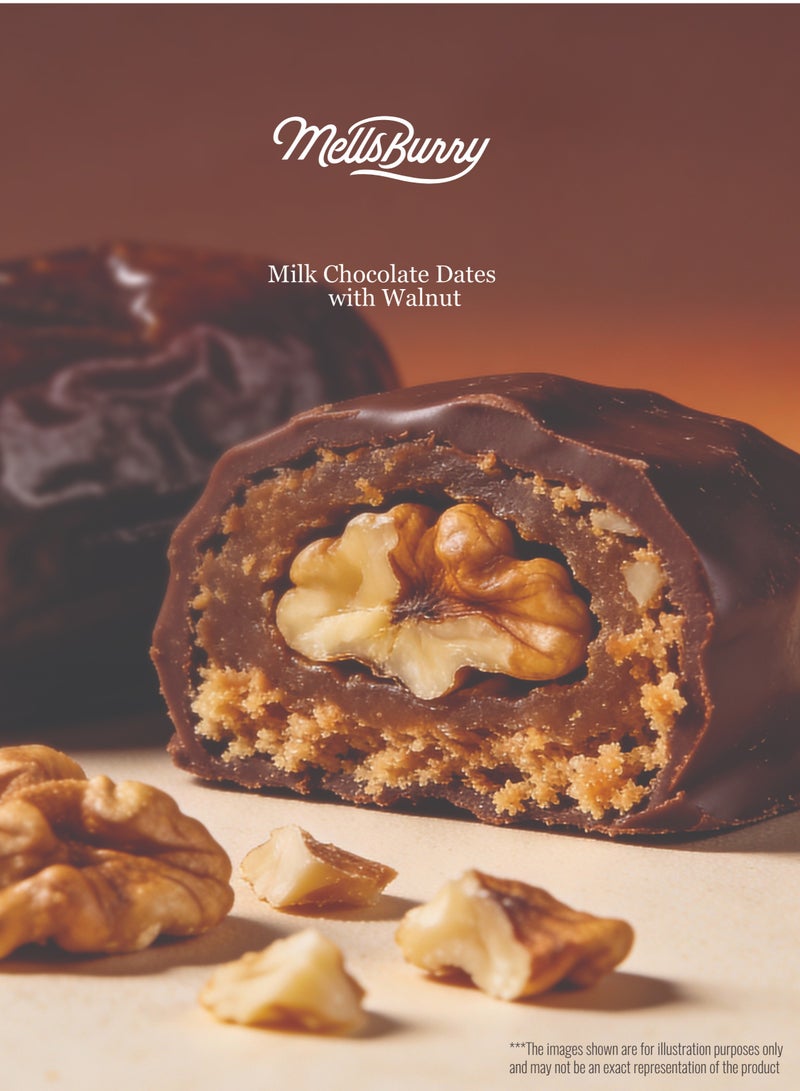 MELLSBURRY Walnut Chocolate Coated Dates with Crunchy Walnut Centre 400g | Premium UAE Made Gluten Free Dates - Image 4