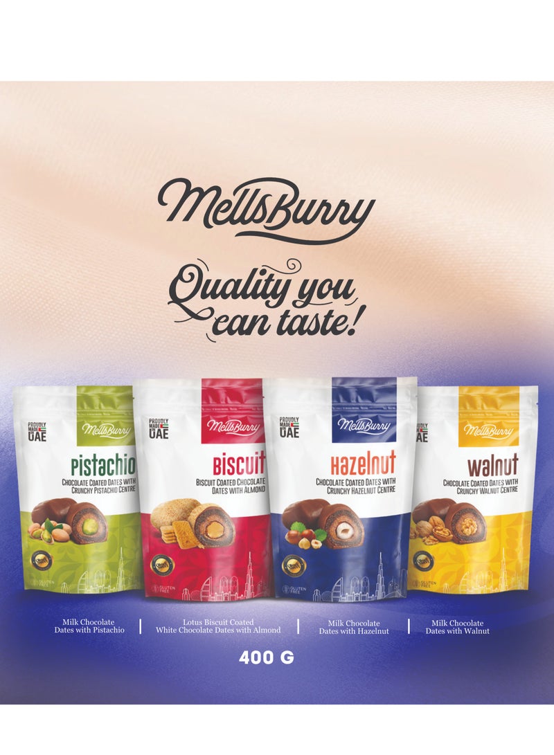 MELLSBURRY Walnut Chocolate Coated Dates with Crunchy Walnut Centre 400g | Premium UAE Made Gluten Free Dates - Image 5