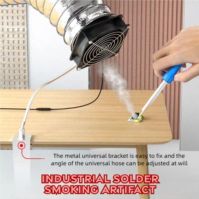 Martians Fume Extractor Adjustable Suction Power Solder with 10-foot smoke exhaust pipe blower fan for Soldering Stained Glass Laser Engraving DIY Projects - Image 2