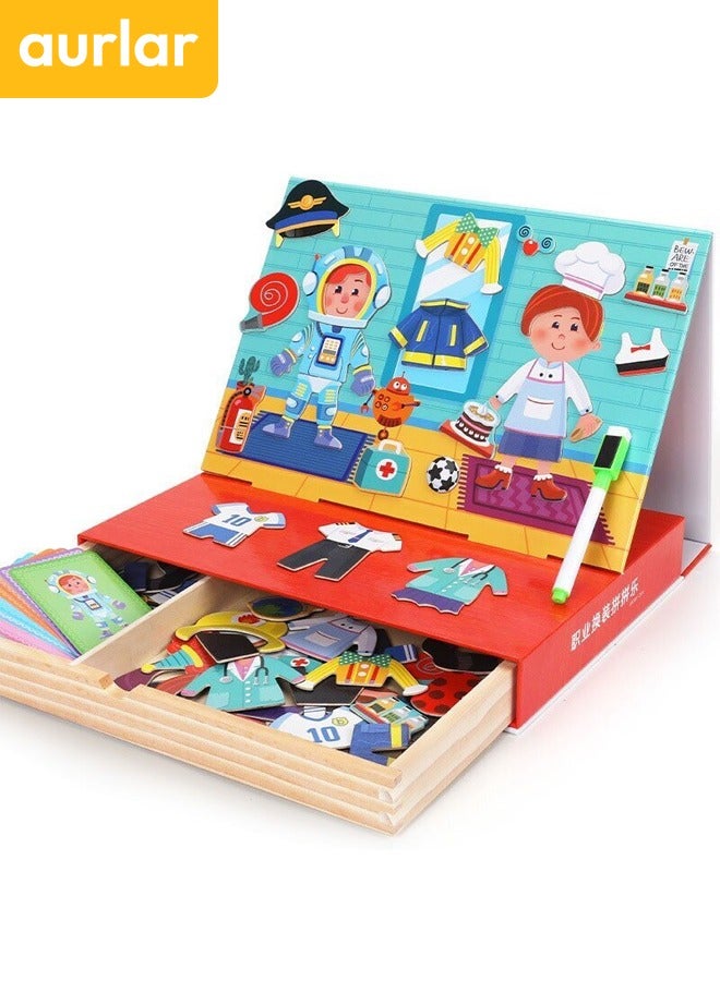 الأورلار لوحة الألغاز المغناطيسية التعليمية للأطفال – تعلم المهن وتبديل الملابس وتنمية الإبداع - Image 4