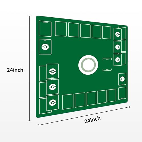 Extalas Playmat for Trading Card Game 2Player Trainer Mat with Damage Counters and Professional Storage Bag Green Large - Image 5