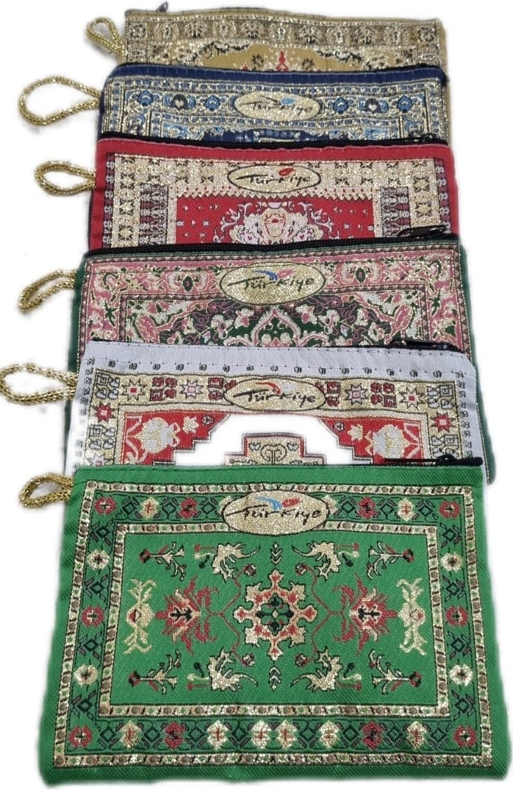 Erdoğan Hobi Erdoğan Hobby Cloth Wallet 6 Pieces Kilim Patterned Cloth Wallet Gift 10X15CM Patterned Cloth Wallet Gift Wallet 