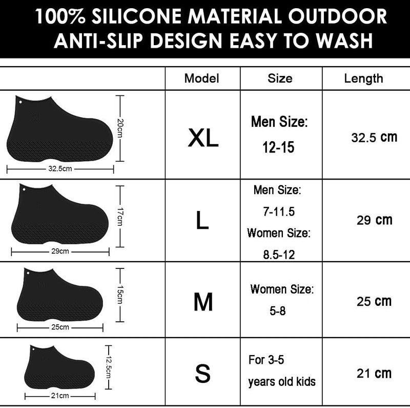 LEGELITE Reusable Silicone Waterproof Shoe Covers, No-Slip Silicone Rubber Shoe Protectors for Kids,Men and Women - Image 3