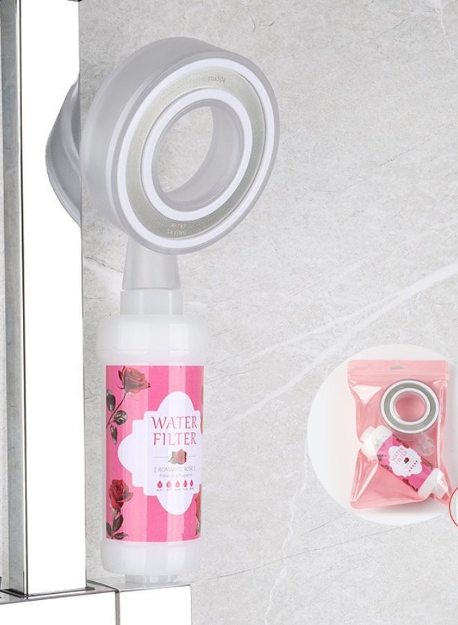 لونا هوم 2pc مجموعة فلتر رأس دش العطر مع رأس دش مجاني، نكهة الورد الرومانسية. - Image 1