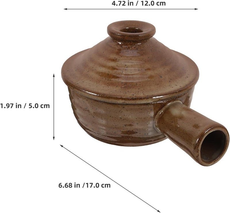 PRETYZOOM 2pcs Microwave Oven Safe Ceramic Casserole Pots with Lid, Chinese Clay Stew Cooker, round Terracotta Soup Cooking Bakeware for Home Kitchen - Image 2
