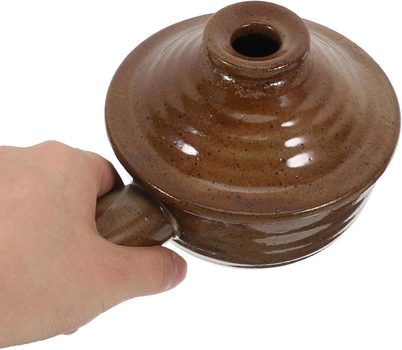 PRETYZOOM 2pcs Microwave Oven Safe Ceramic Casserole Pots with Lid, Chinese Clay Stew Cooker, round Terracotta Soup Cooking Bakeware for Home Kitchen - Image 4