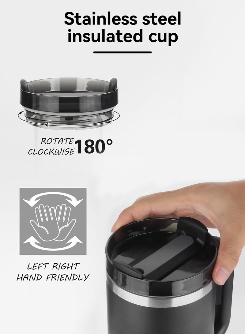 LEOKOR 40oz Travel Vacuum Insulated Water Bottles with Lid and Straw,Leak Proof Mug Cup with Handle for Water, Iced Tea or Coffee, Smoothie and More - Image 4