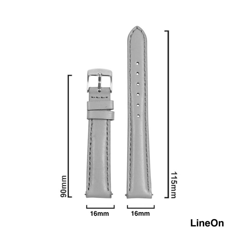 Lineon Colourful 16mm Full Padded Univarsal Vegan Leather Watch Strap For Branded Watches Compitable with (Titan, Timex, Casio, Sonata etc) Tool and Pins Include - Image 2