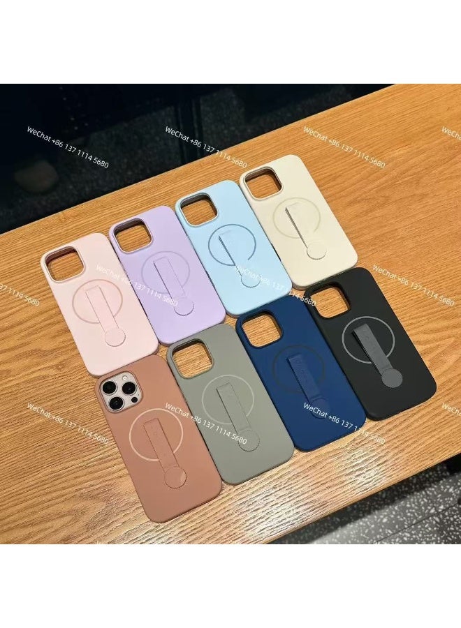 Silicone phone case for iPhone 15pro with 360 degree rotating band magnetic phone cover for iPhone - Image 2
