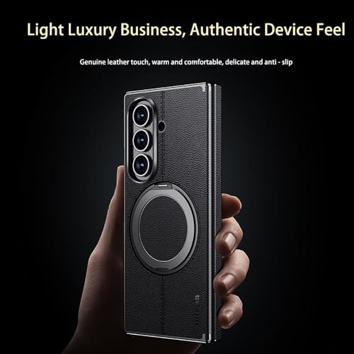 Tech Trendz TechTrendz Magnetic Ring Stand Case for Samsung Galaxy Z Fold 7 (2025) | Compatible with Magsafe | Hinge Protection | Shockproof & Slim Back Cover for Z Fold 7 5G (Black) - Image 4