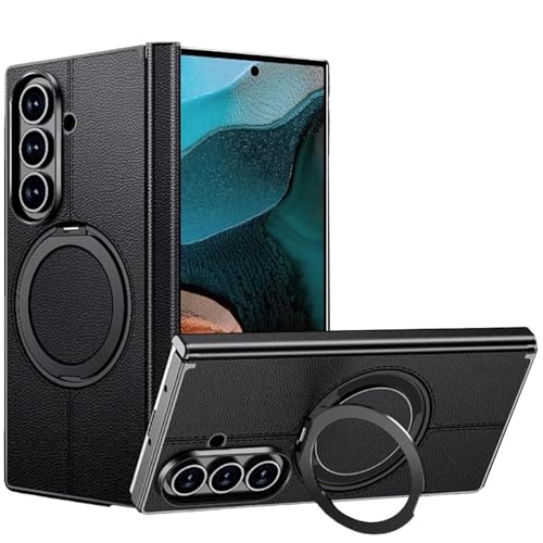 Tech Trendz TechTrendz Magnetic Ring Stand Case for Samsung Galaxy Z Fold 7 (2025) | Compatible with Magsafe | Hinge Protection | Shockproof & Slim Back Cover for Z Fold 7 5G (Black) - Image 1